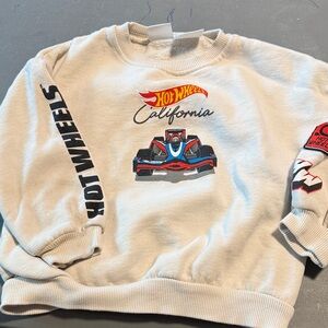 Zara Boys Hot Wheels Cream Crewneck Sweater